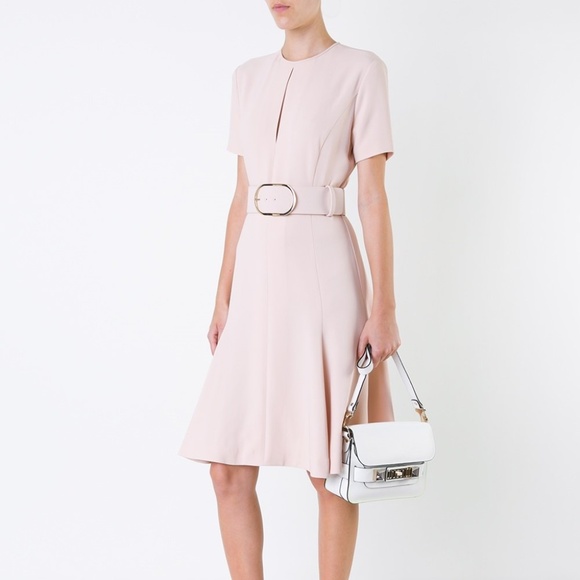 STELLA MCCARTNEY belted keyhole pink mini dress